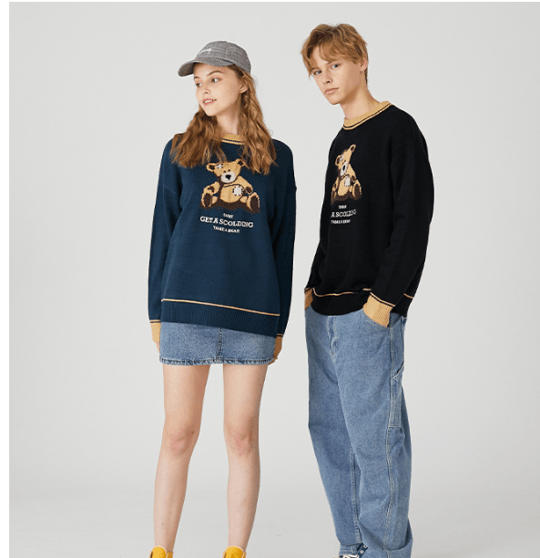 Lovers clothes young men and women sweaters